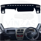 Car dashboard cover with steering wheel and interior view on a white background