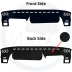 Car dashboard cover with front and back side views on a white background
