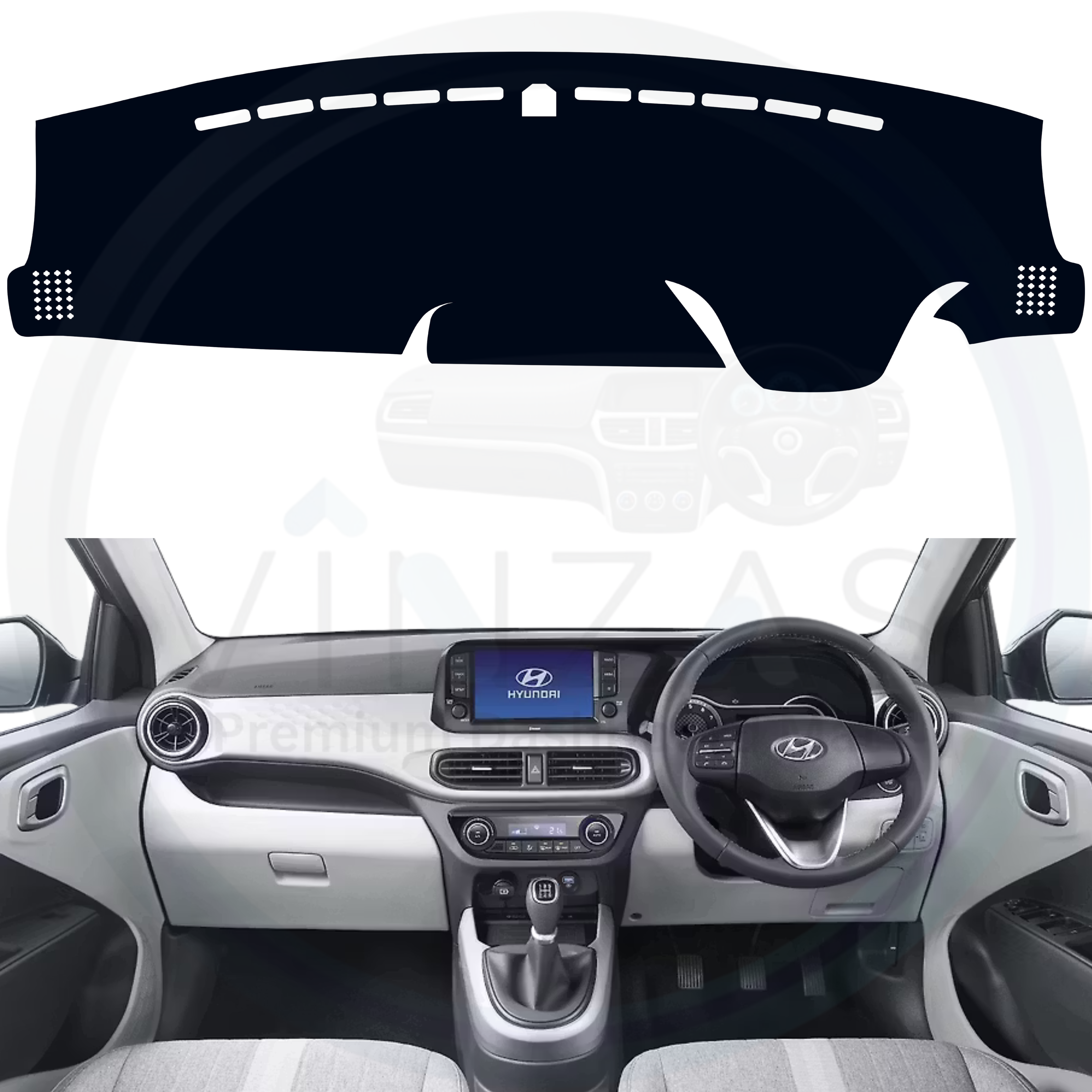 Car dashboard cover displayed over a car interior background