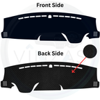 Car dashboard cover with front and back side views on a white background