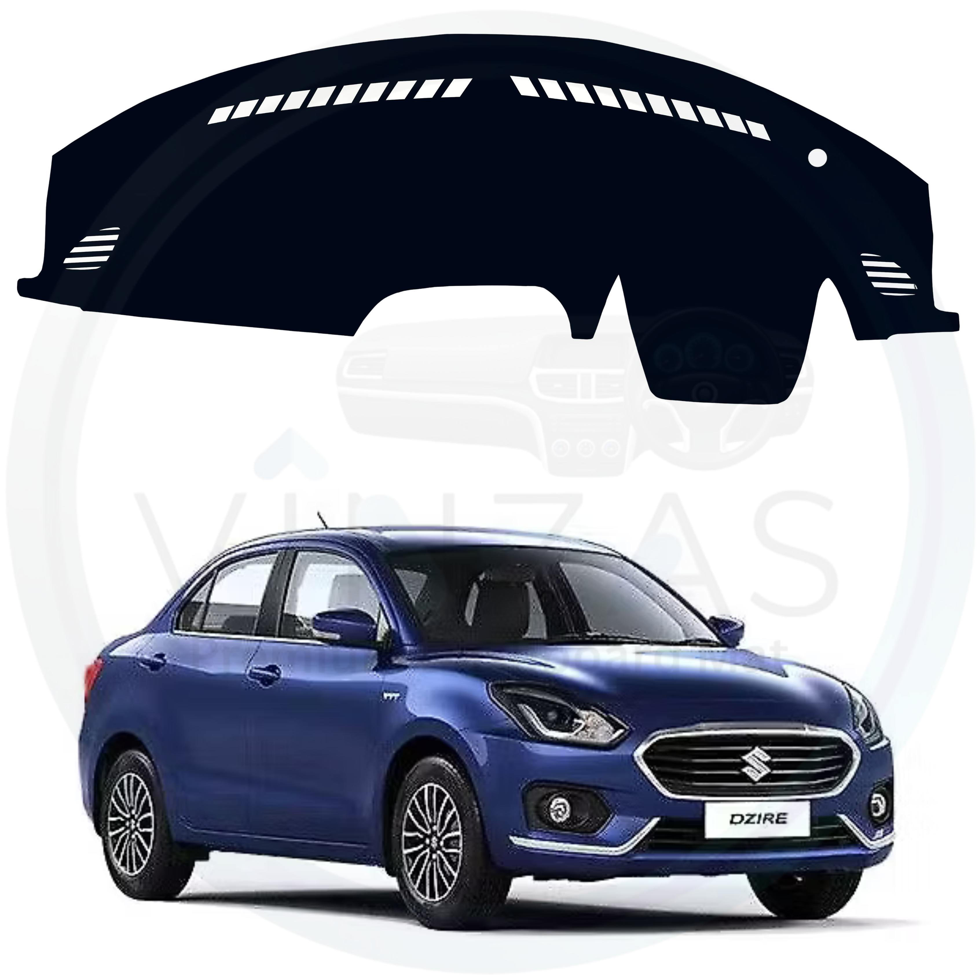 Car sunshade with a blue car in the background