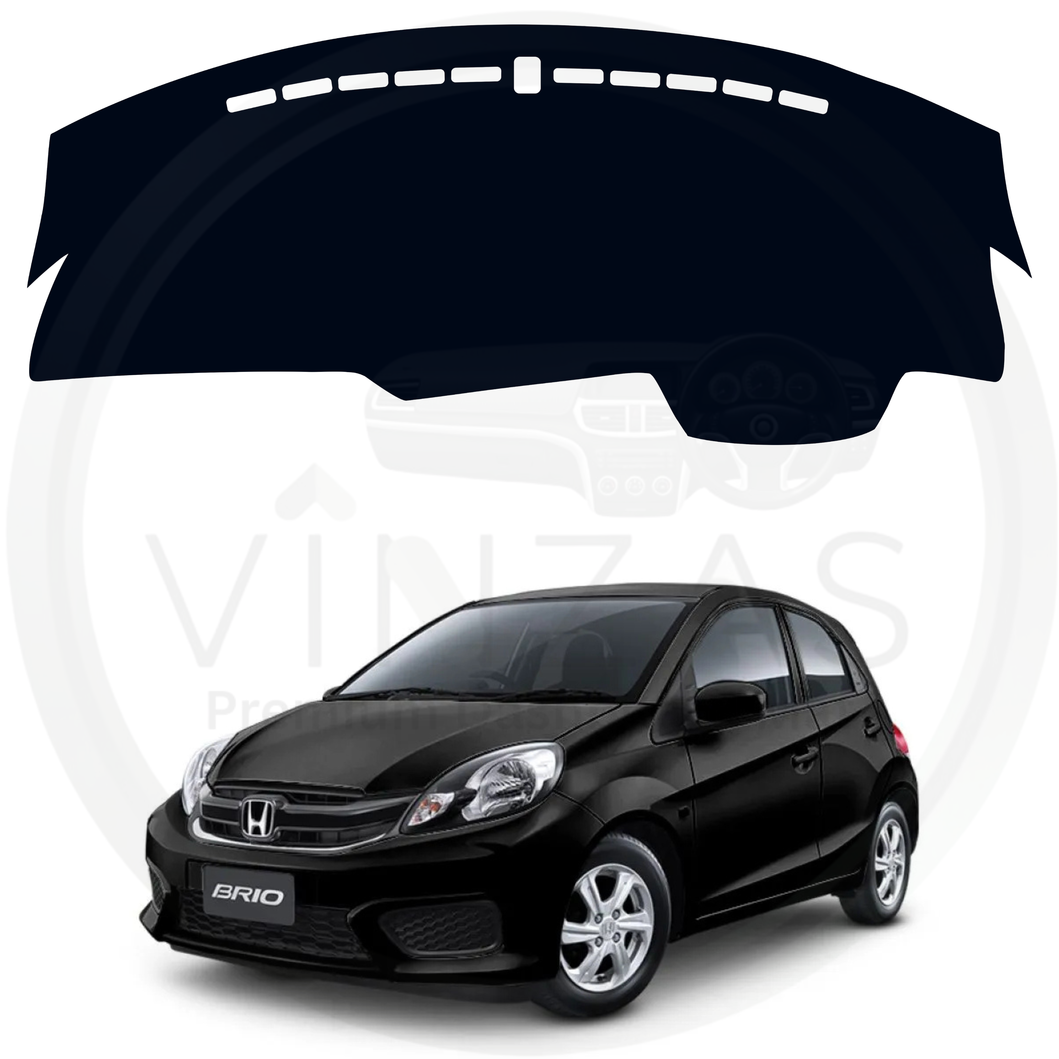 Black car with a black hood cover on a white background