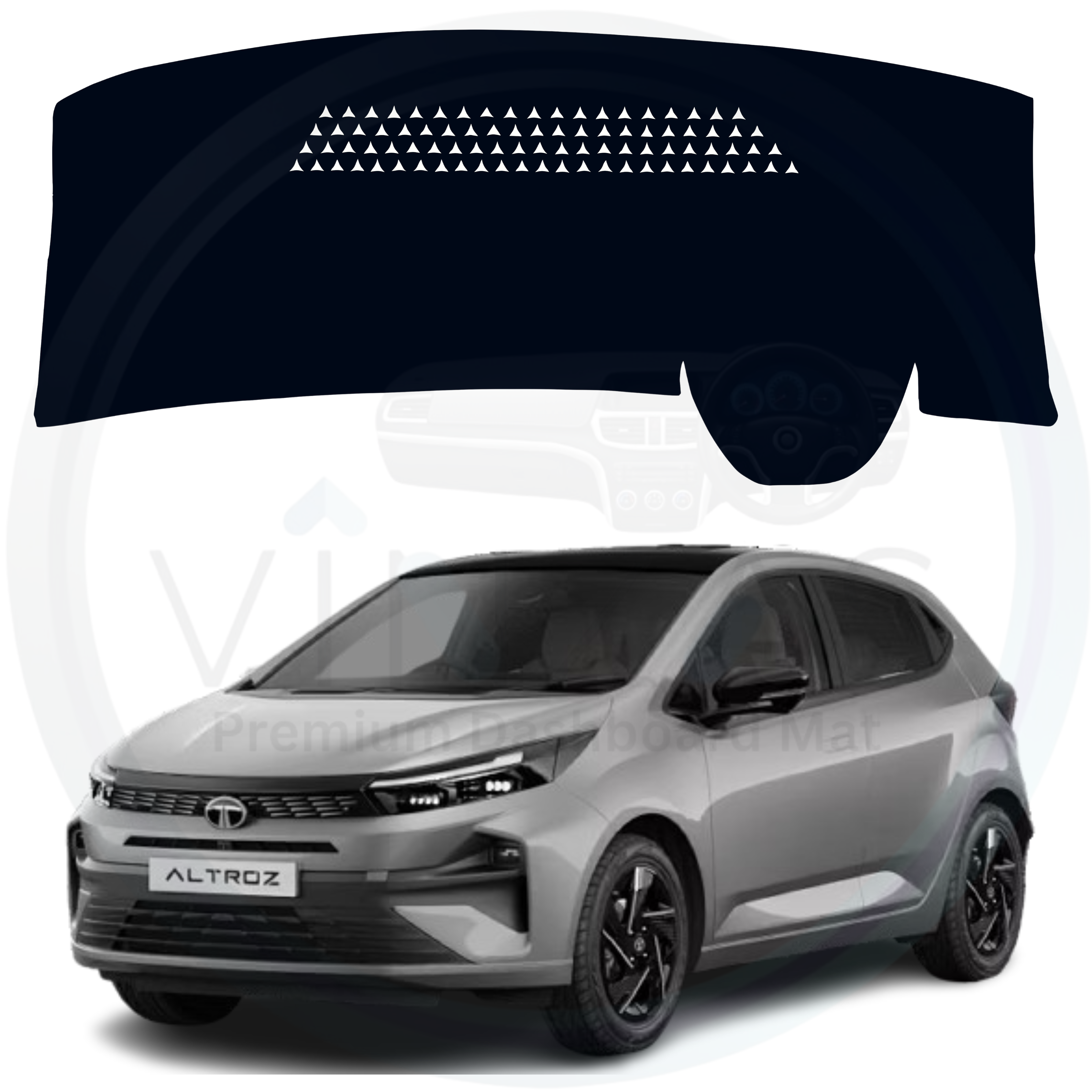 Car sunshade with Tata Altroz car on a white background