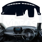 Car dashboard cover with a white background