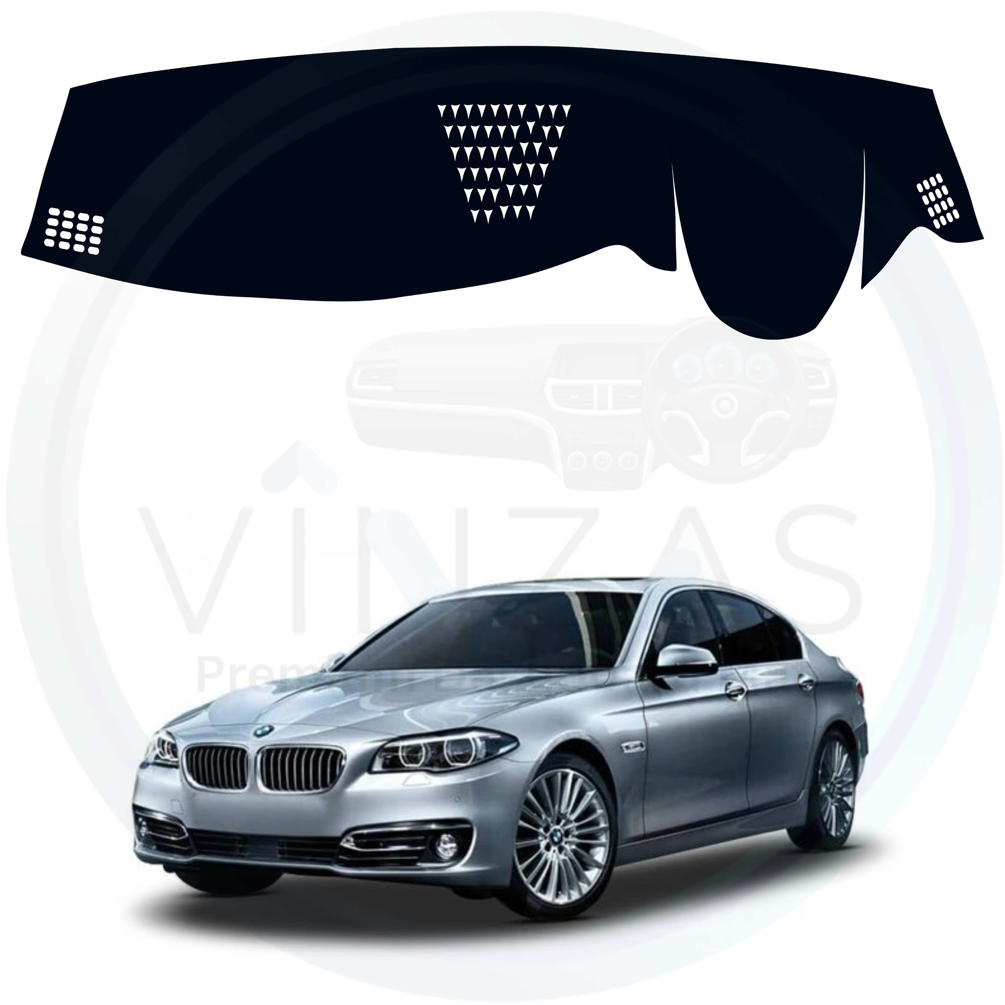 Car sunshade with a car in the background on a white background