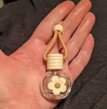 Flower Car Hanging Perfume and Air Freshener Bottle