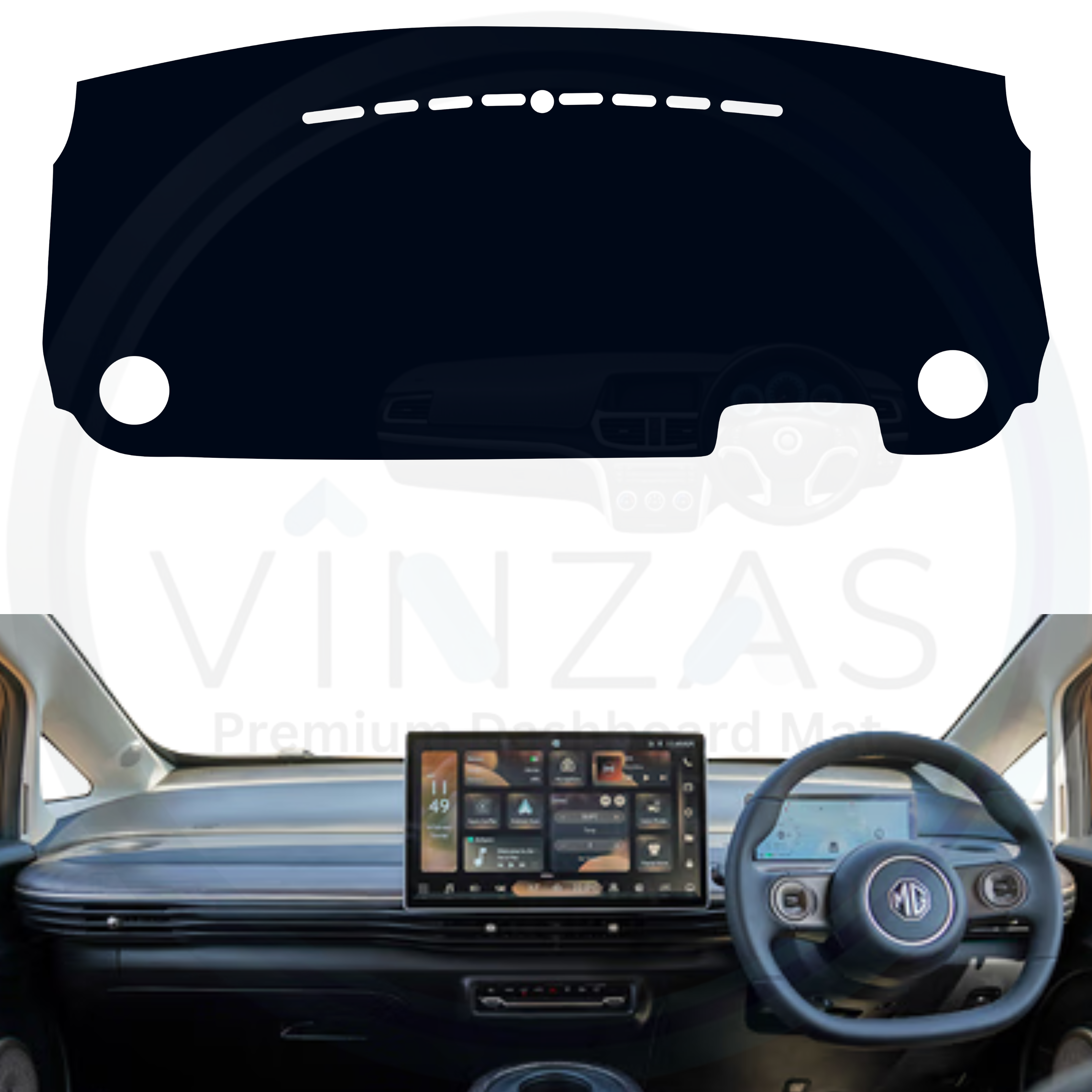 Car dashboard cover with a clear background