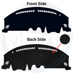 Car dashboard cover with front and back side views on a white background