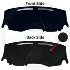 Car dashboard cover with front and back side views on a white background