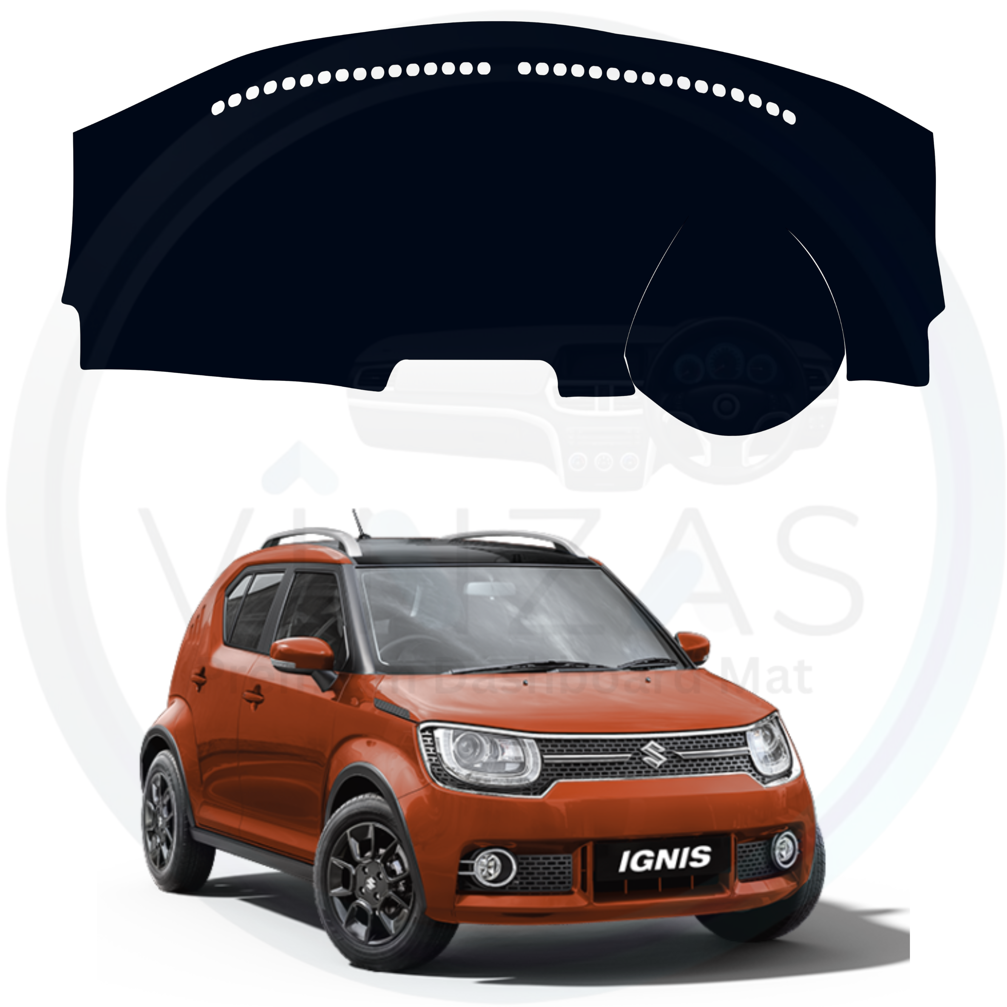 Car bonnet cover on a white background with an orange car below