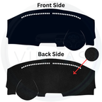 Car dashboard cover with front and back side views on a white background