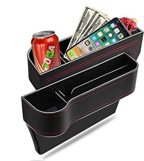 VINZAS Premium Car Seat Gap Organizer with Cup Holder – Multifunctional Storage Pocket | Black