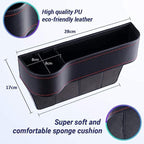 VINZAS Premium Car Seat Gap Organizer with Cup Holder – Multifunctional Storage Pocket | Black