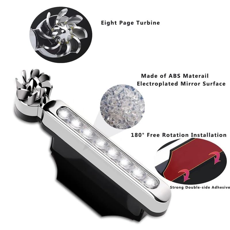 Set of Wind-Powered 8-LED Car Daytime Running Lights (DRL)