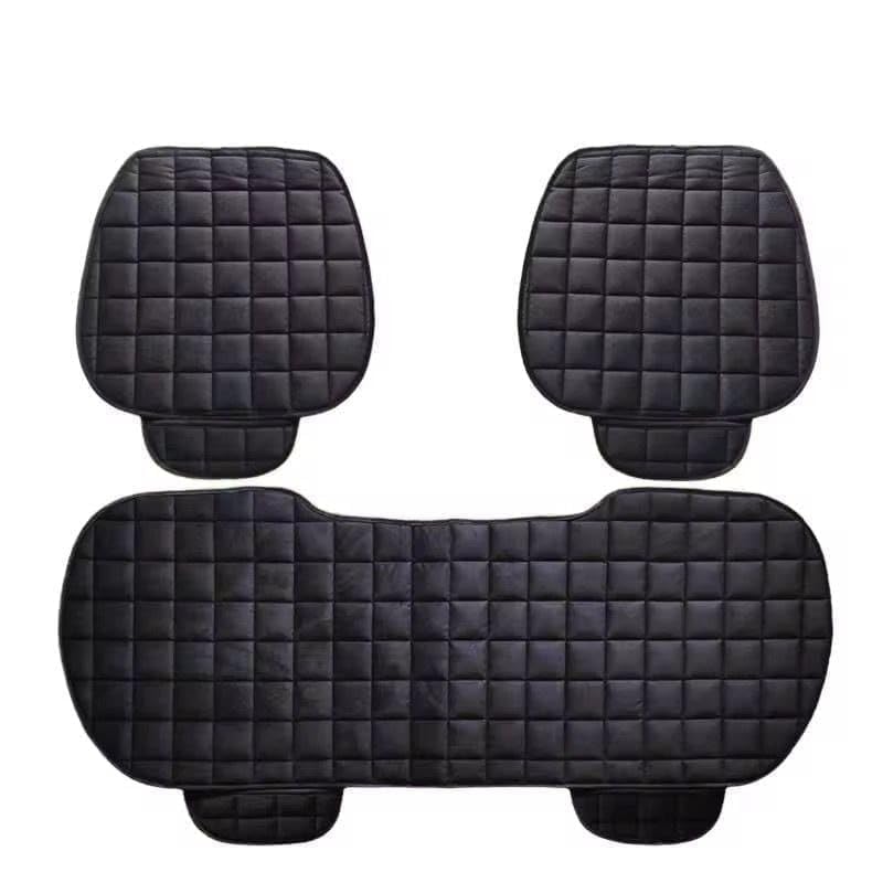 VINZAS Premium Quilted Car Seat Cover Set – Universal Fit | Soft & Comfortable | Black