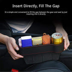 VINZAS Premium Car Seat Gap Organizer with Cup Holder – Multifunctional Storage Pocket | Black