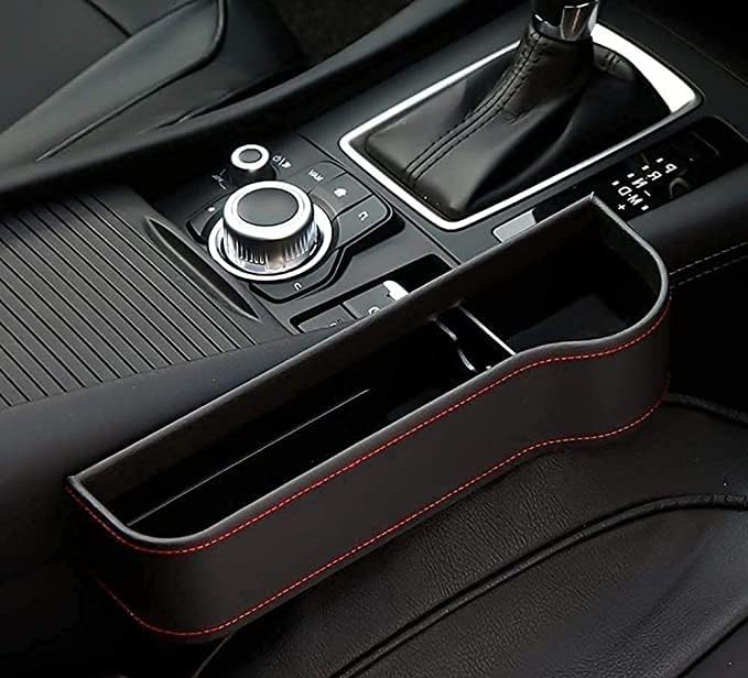 VINZAS Premium Car Seat Gap Organizer with Cup Holder – Multifunctional Storage Pocket | Black