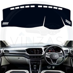 Car dashboard cover Volkswagen Taigun 2021 to 2025 with a white car interior background