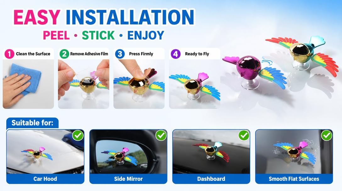 Flying Bird Car Dashboard and Mirror Decoration