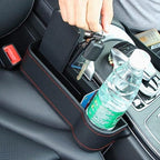 VINZAS Premium Car Seat Gap Organizer with Cup Holder – Multifunctional Storage Pocket | Black