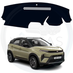 Car dashboard cover on a white background with a car model displayed below.