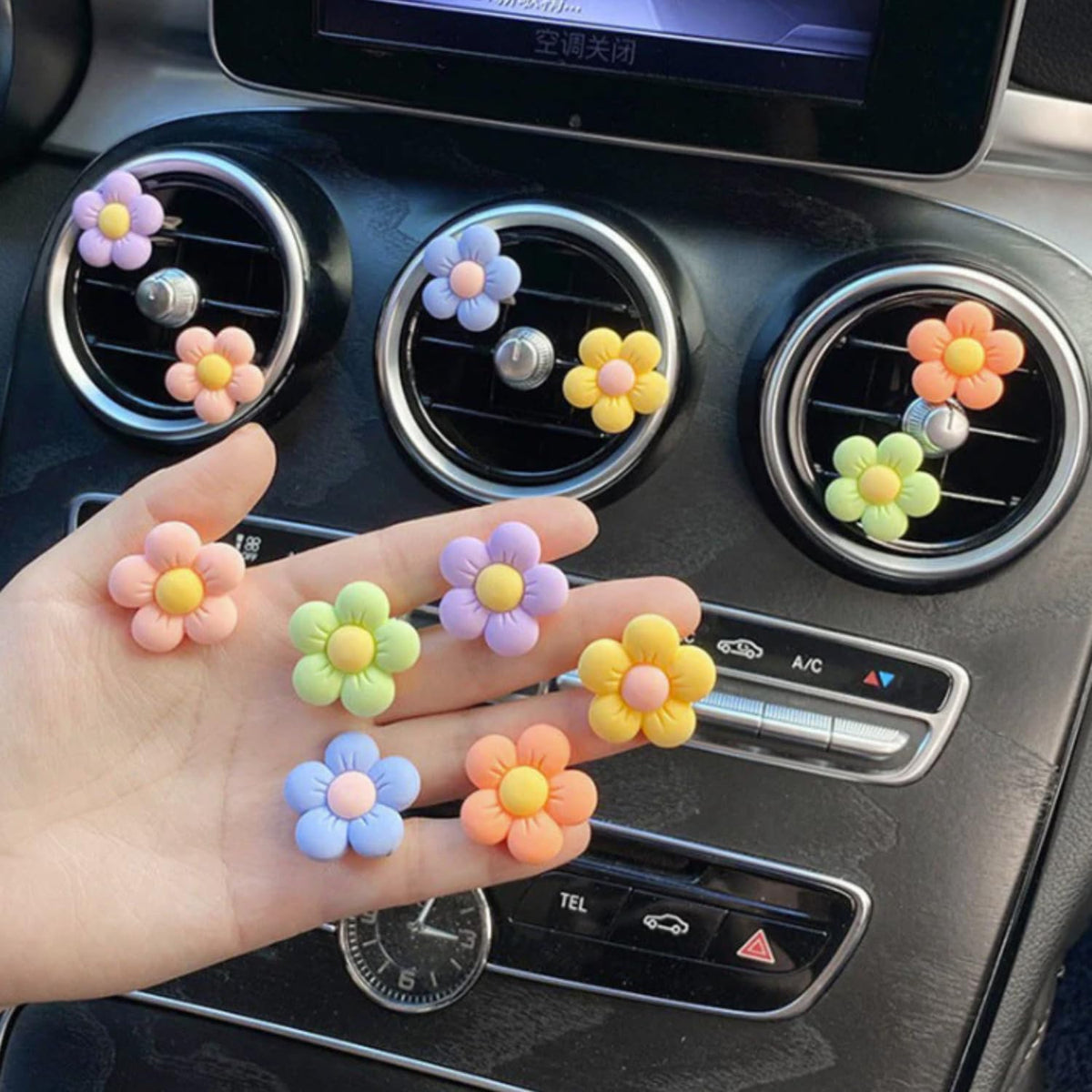 Flower Air Freshener Car Vent Clip Set