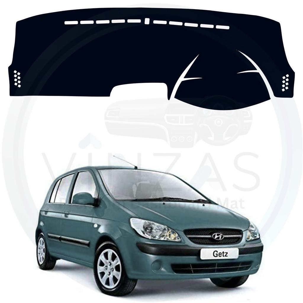 Car dashboard cover with Hyundai Getz model on a white background