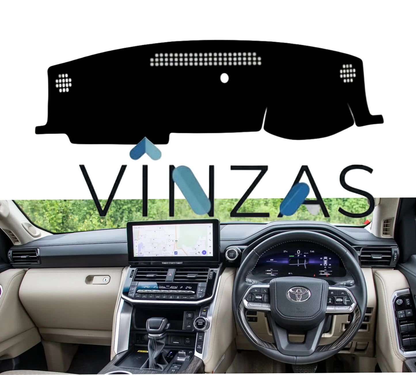 Premium Car Dashboard Mat For Toyota Land Cruiser 2021 To 2025