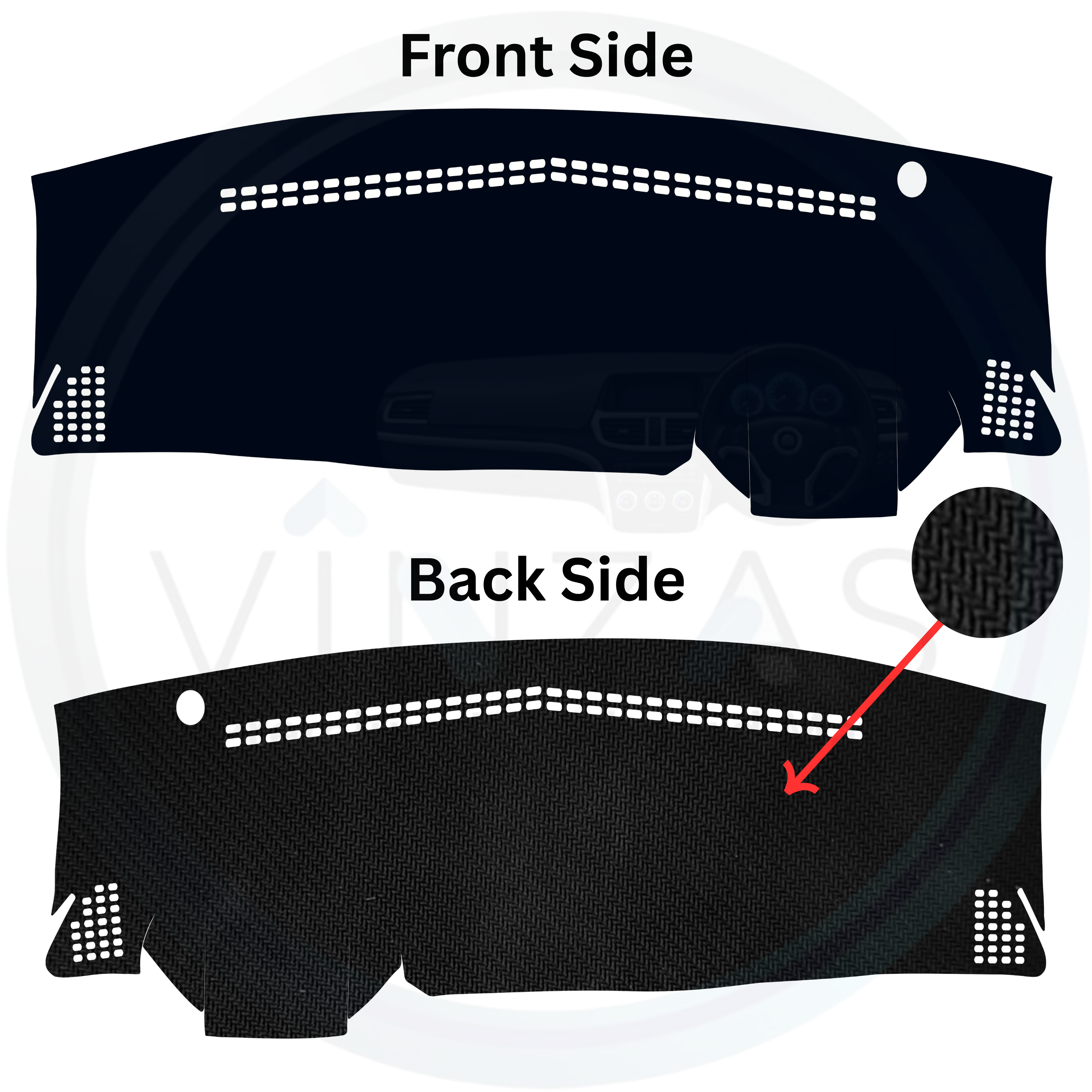 Black custom car dashboard cover