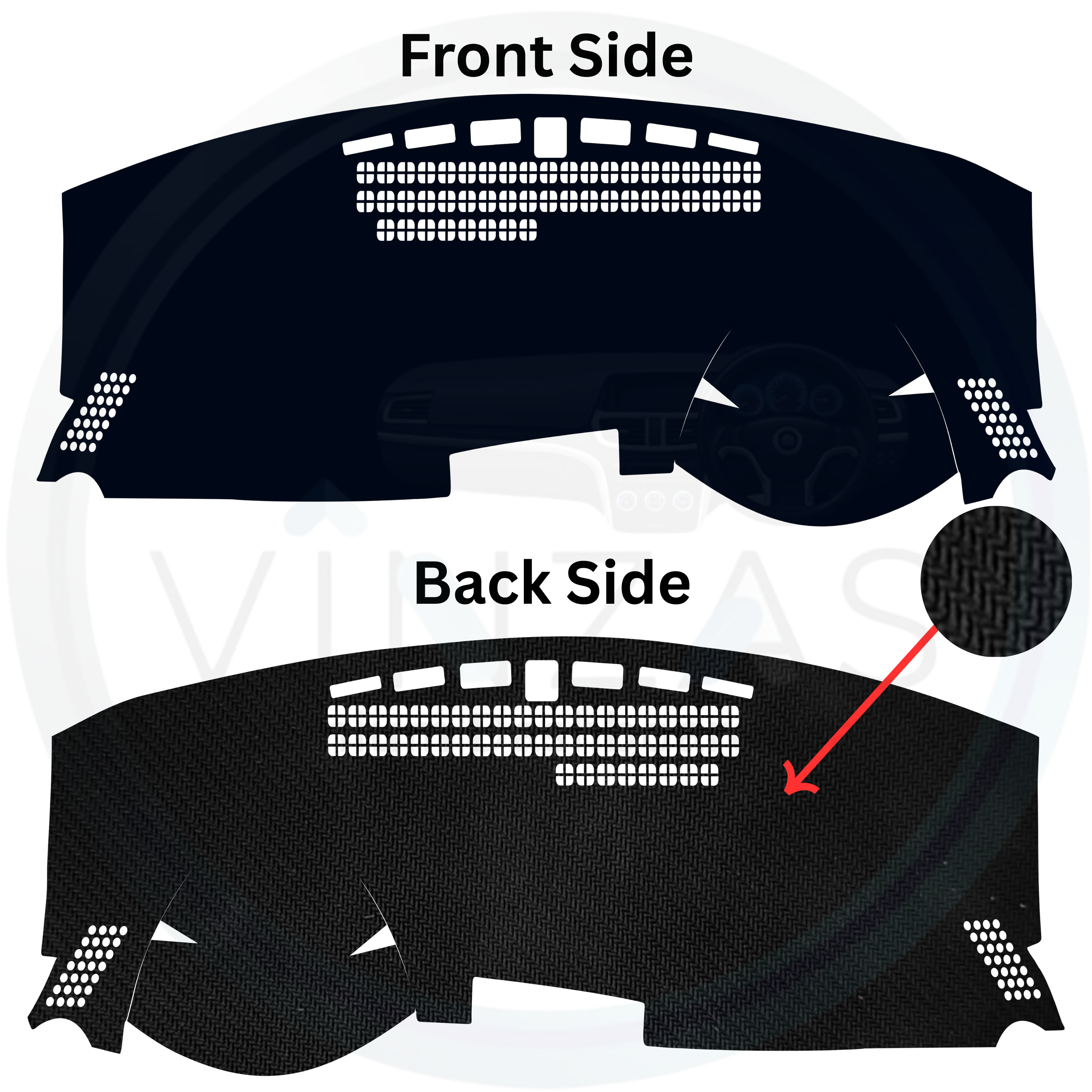 Black custom car dashboard cover
