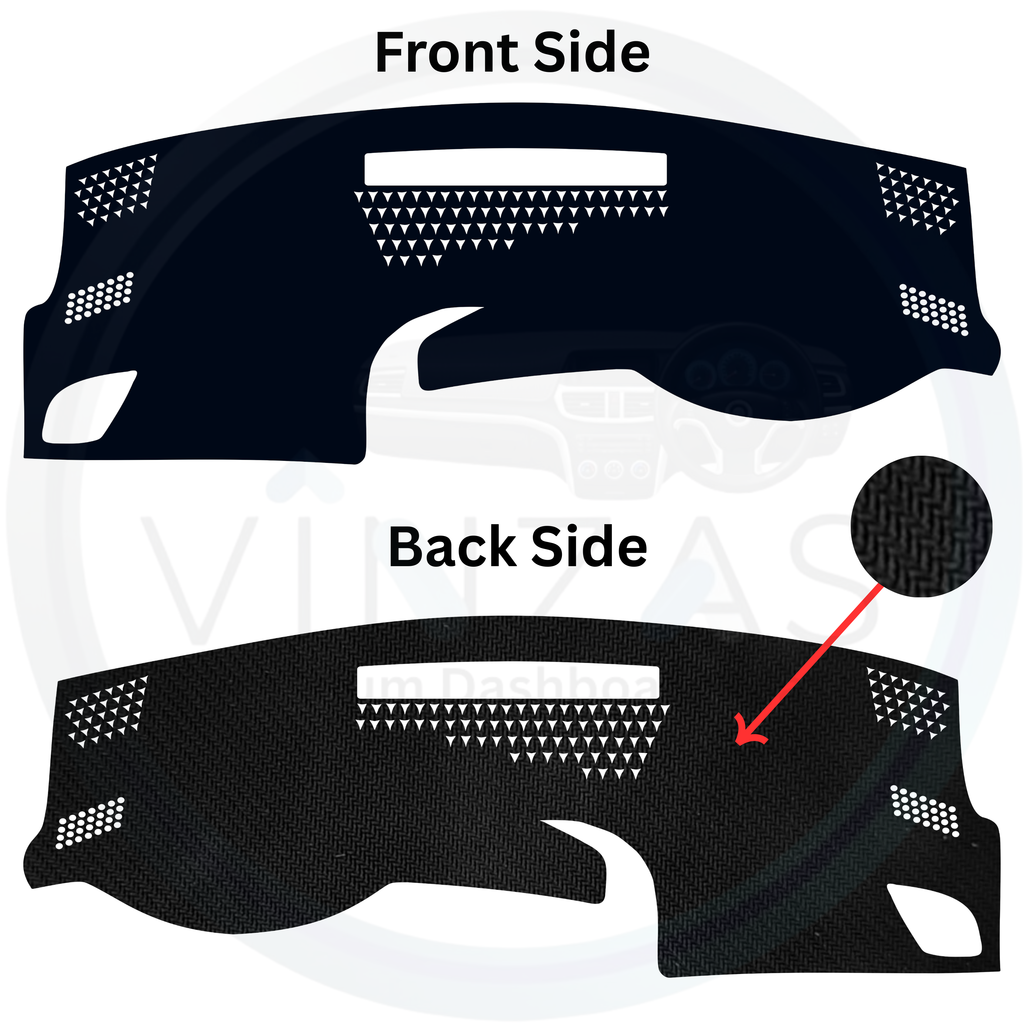 Black custom car dashboard cover
