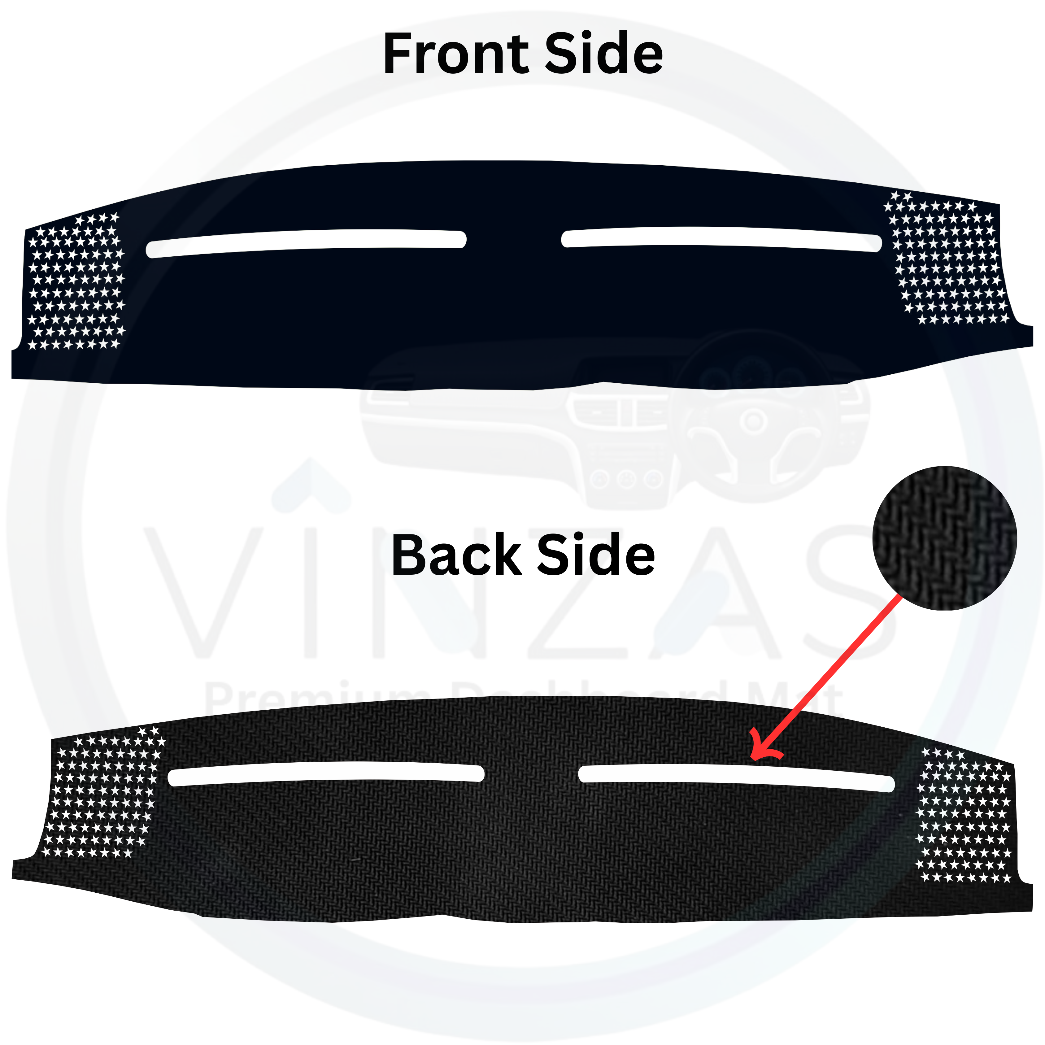 Black custom car dashboard cover