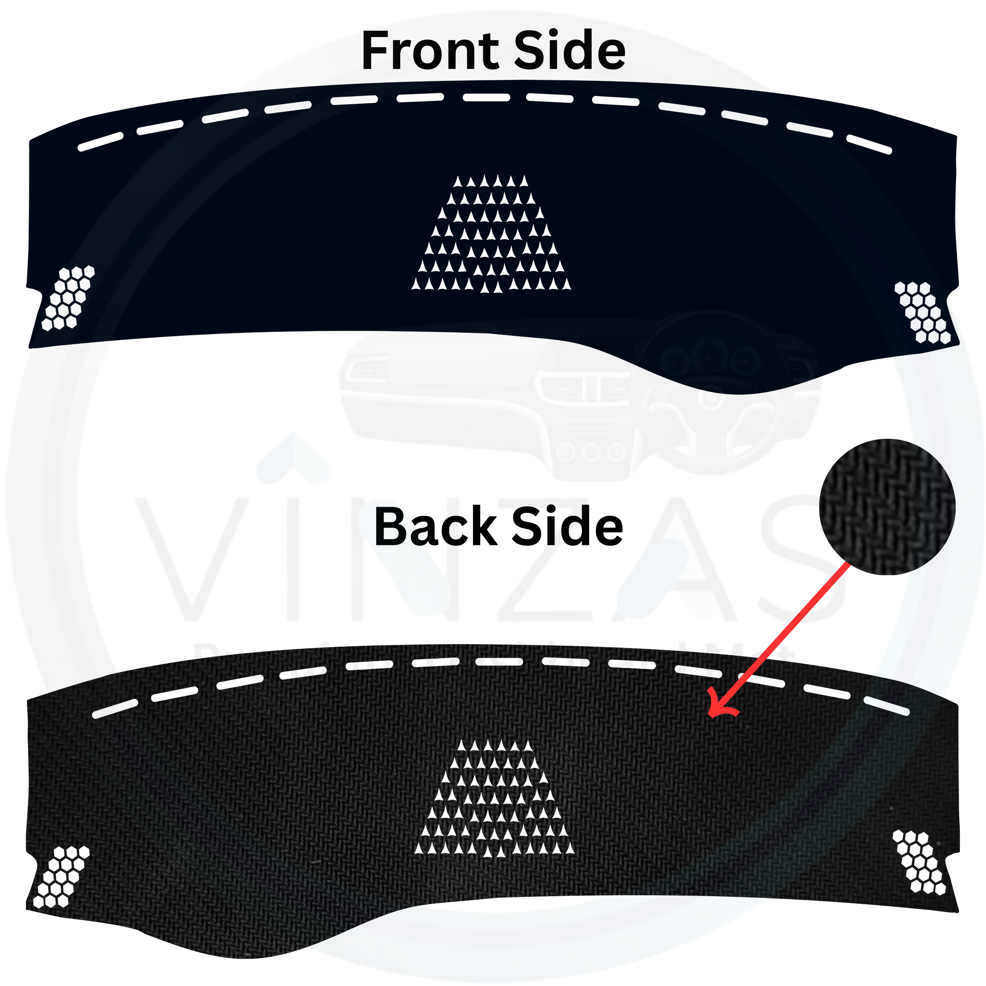 Black custom car dashboard cover
