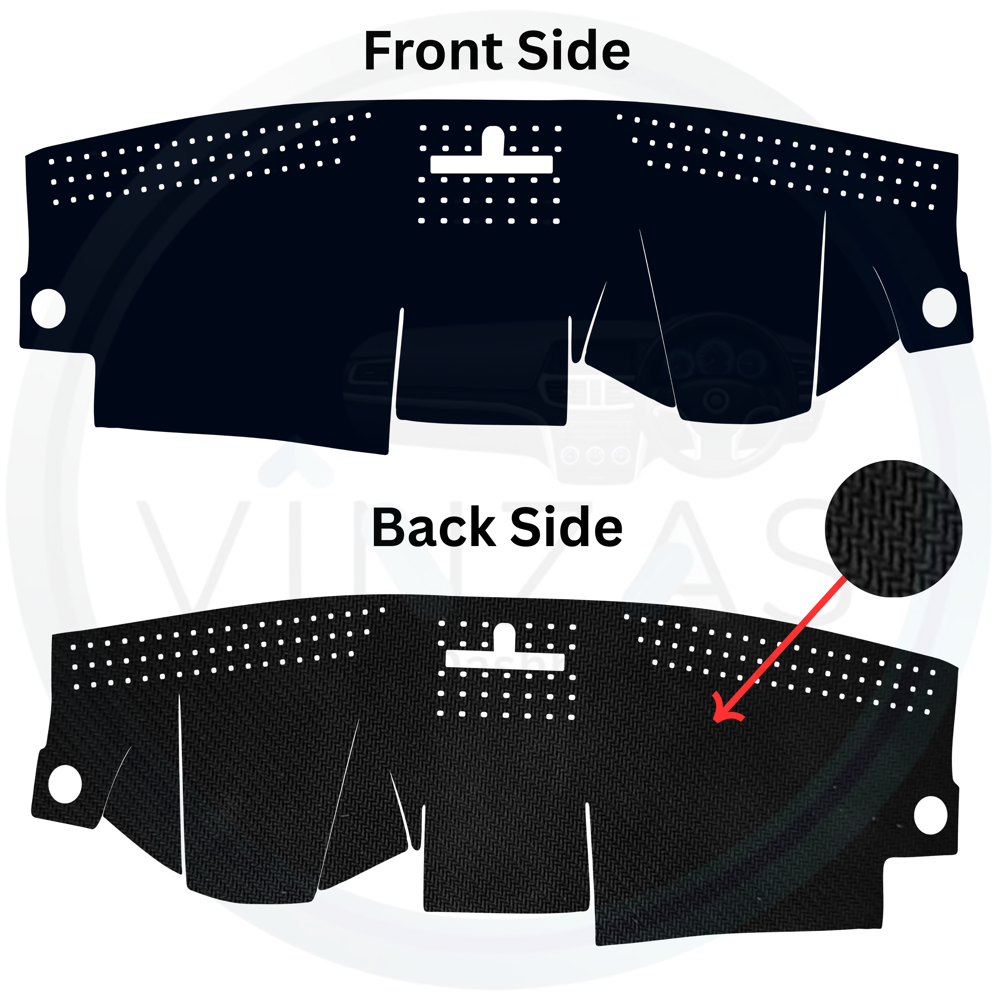 Black custom car dashboard cover

