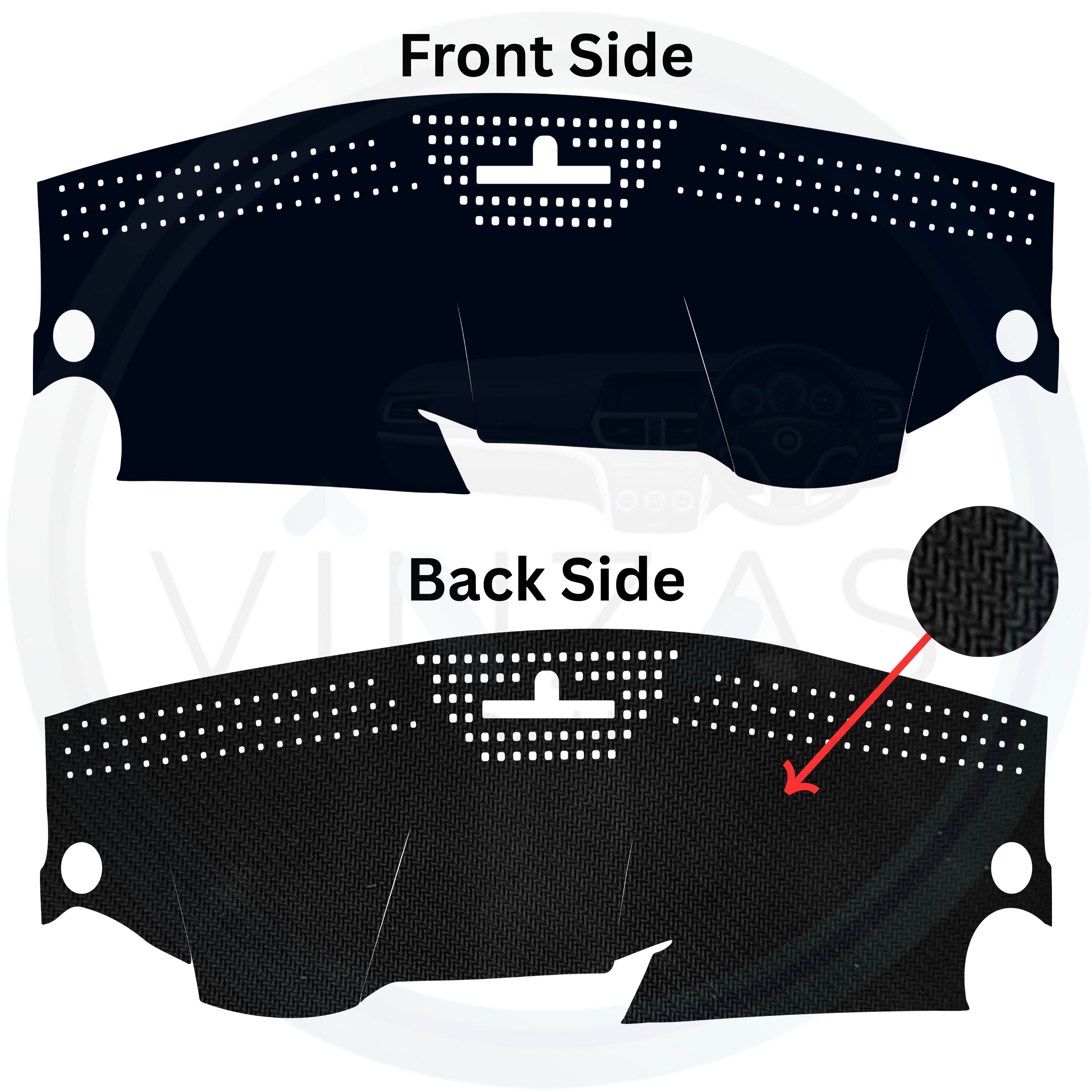 Black custom car dashboard cover
