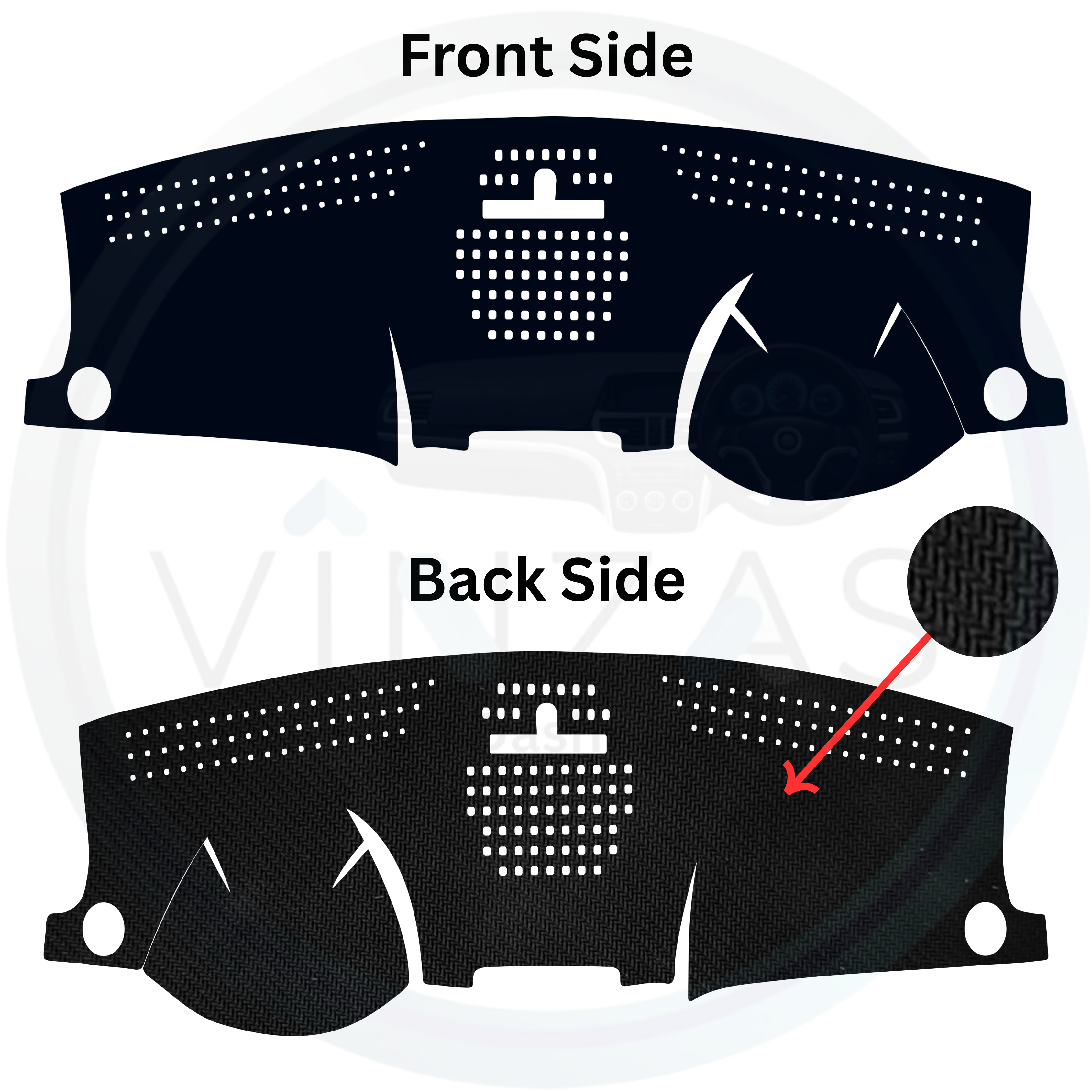 Black custom car dashboard cover
