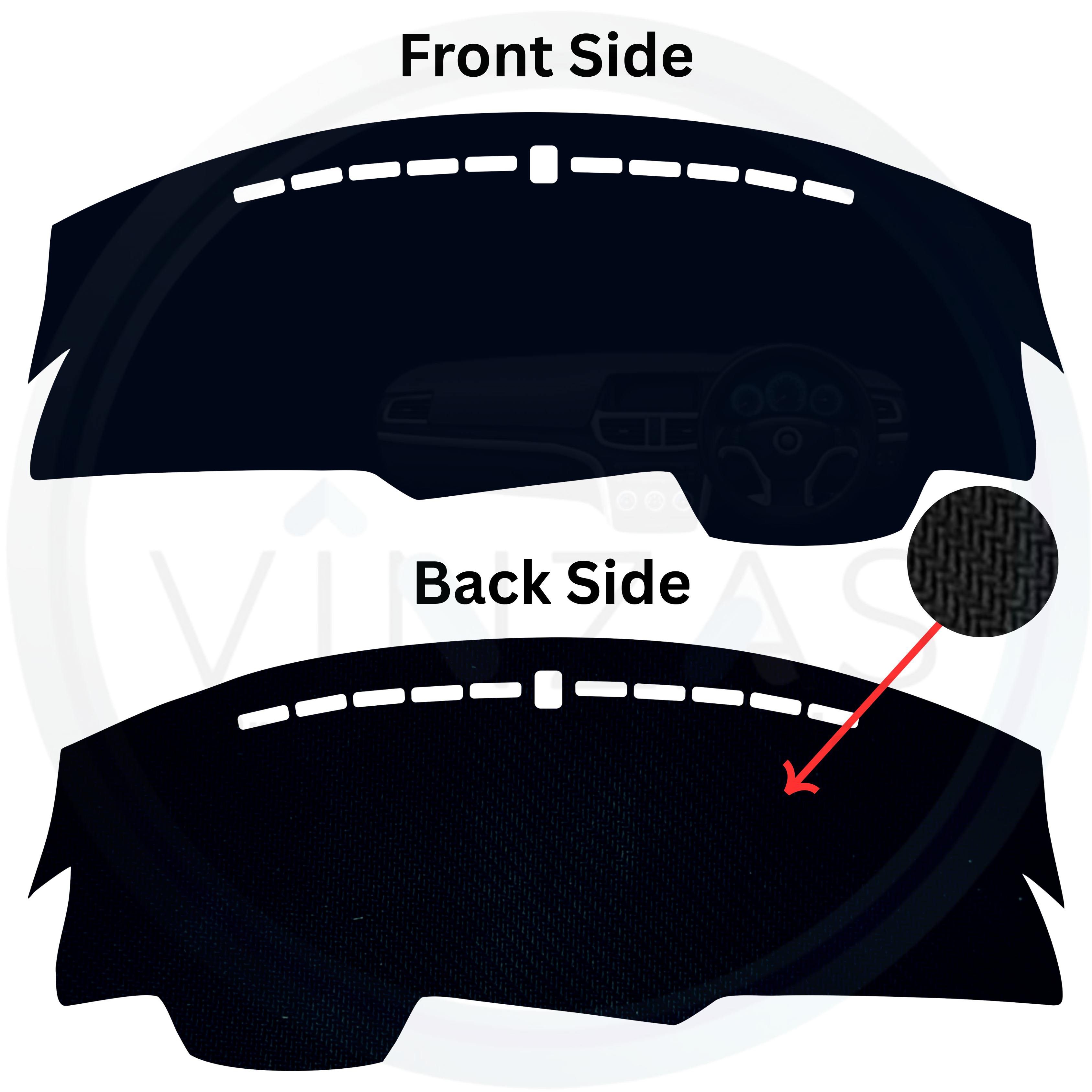 Black custom car dashboard cover

