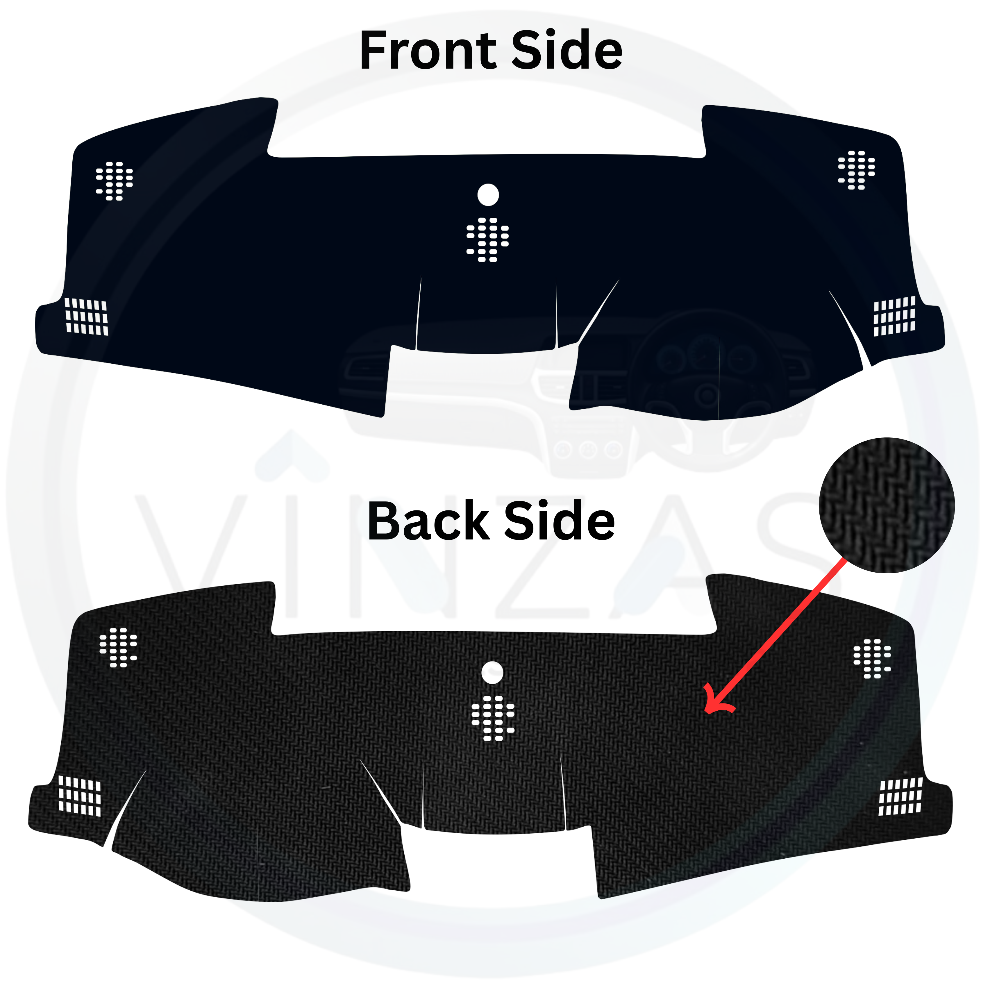 Black custom car dashboard cover