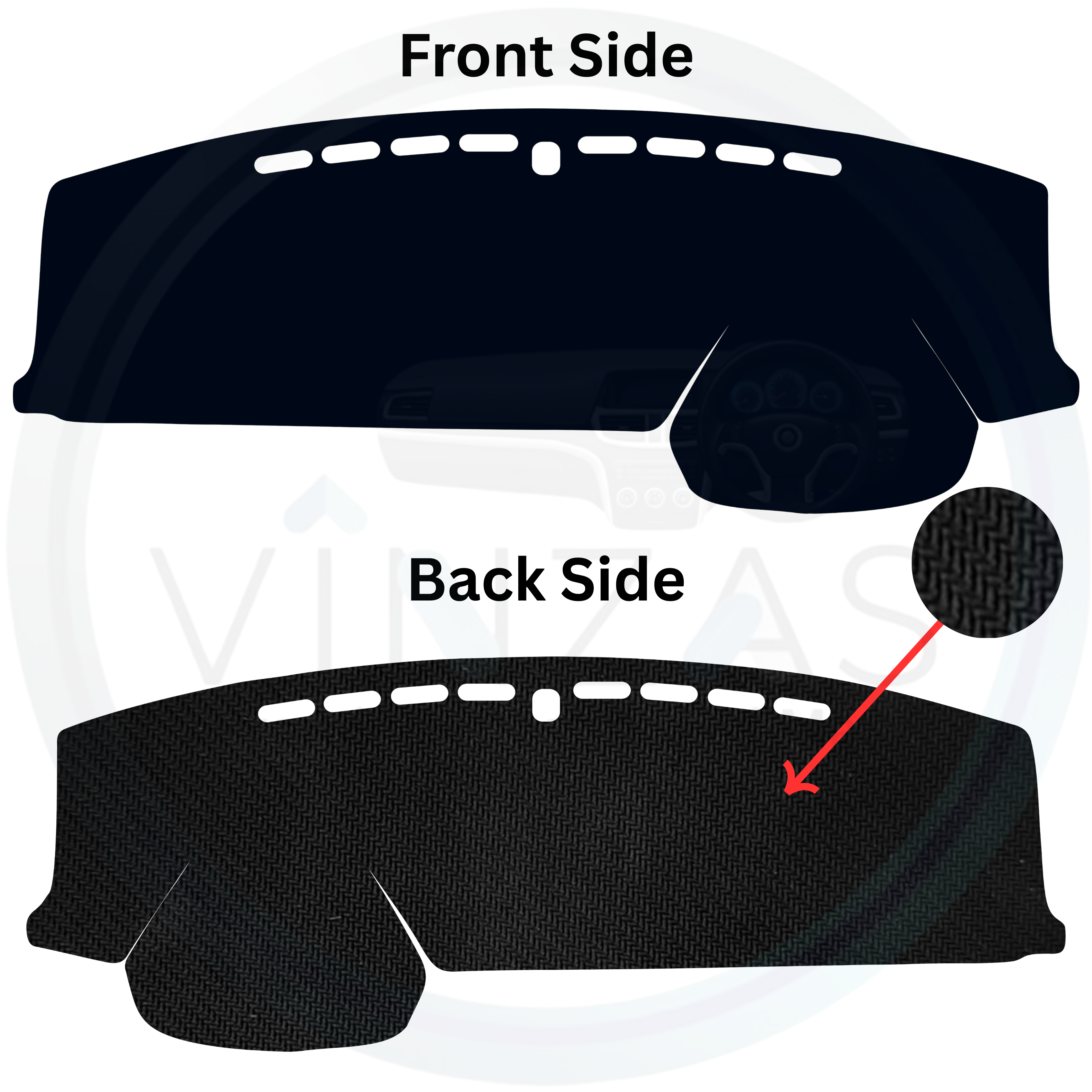 Black custom car dashboard cover
