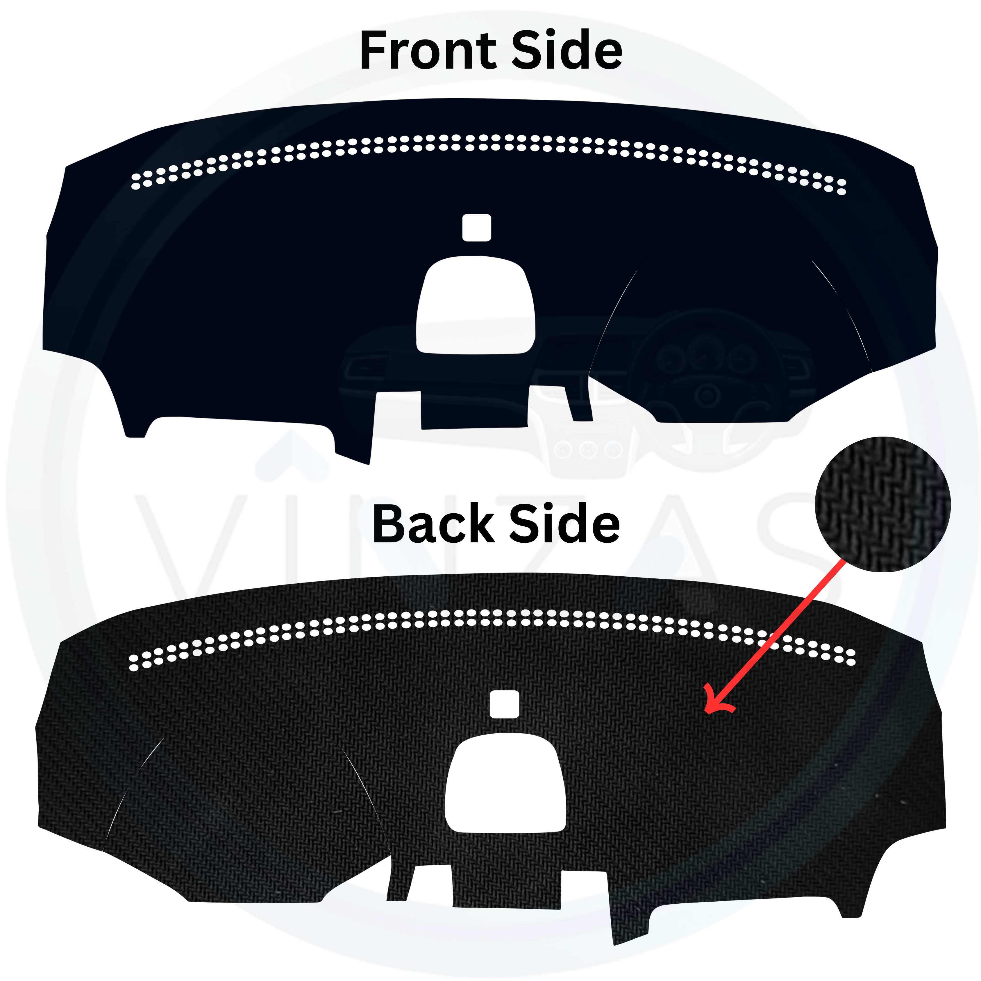 Black custom car dashboard cover
