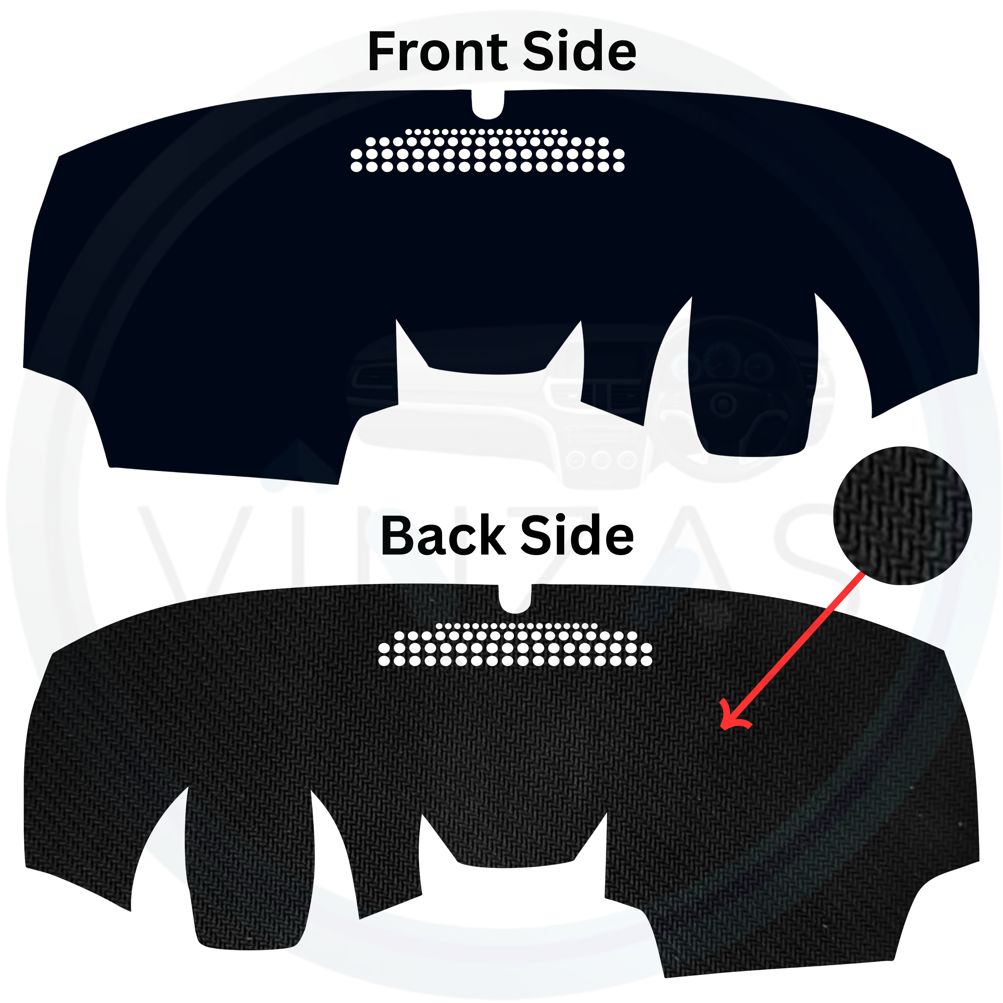Black custom car dashboard cover
