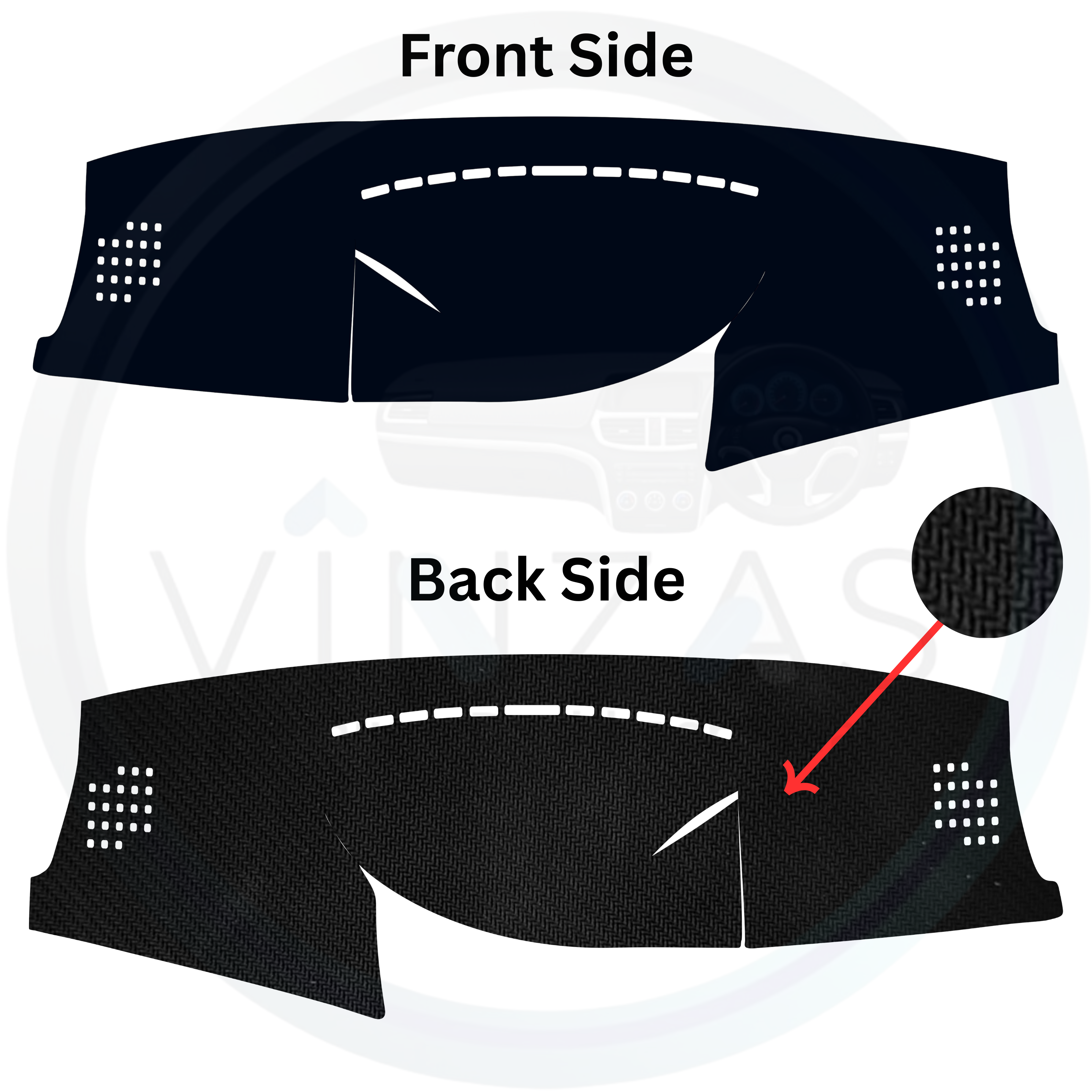 Black custom car dashboard cover
