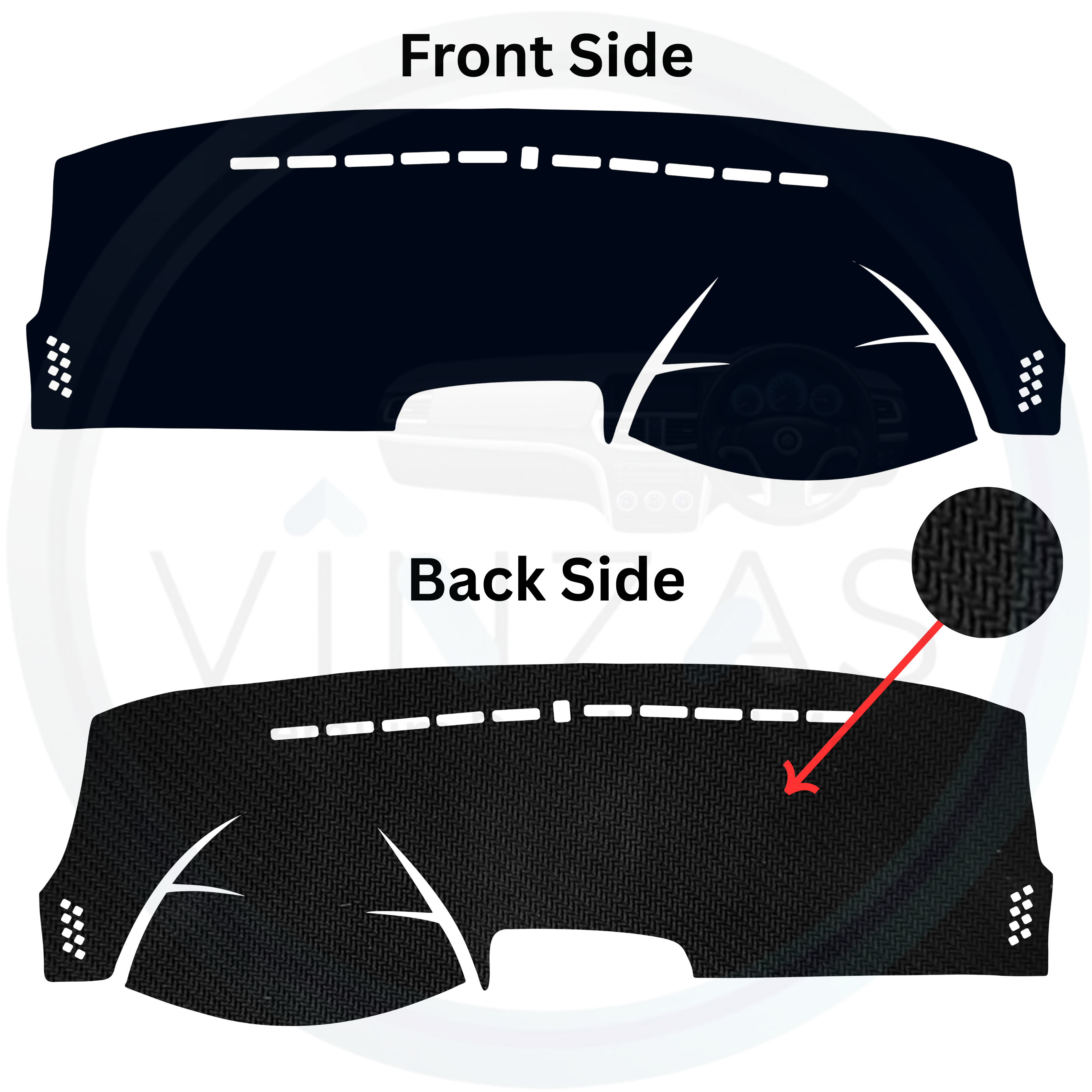 Black custom car dashboard cover
