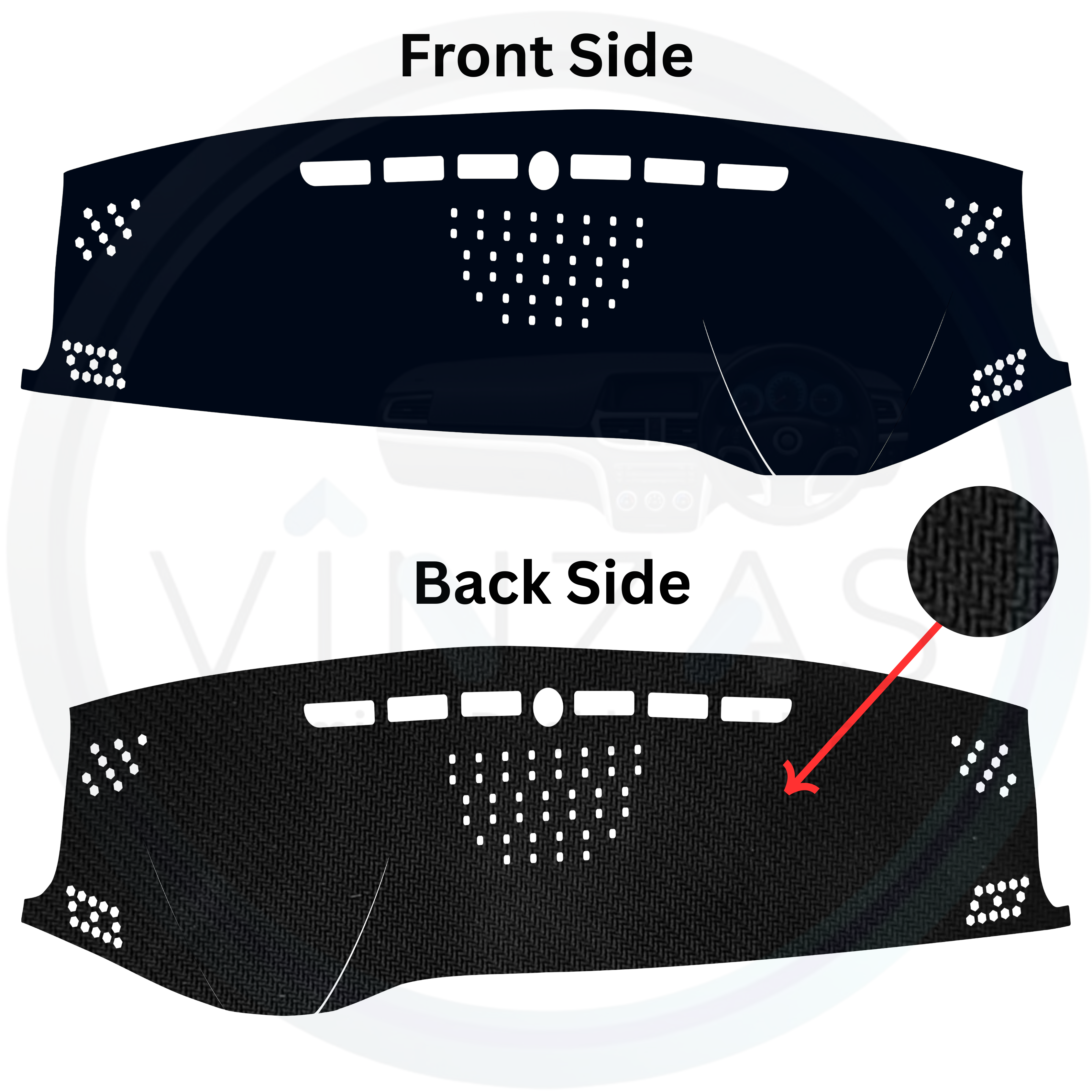 Black custom car dashboard cover

