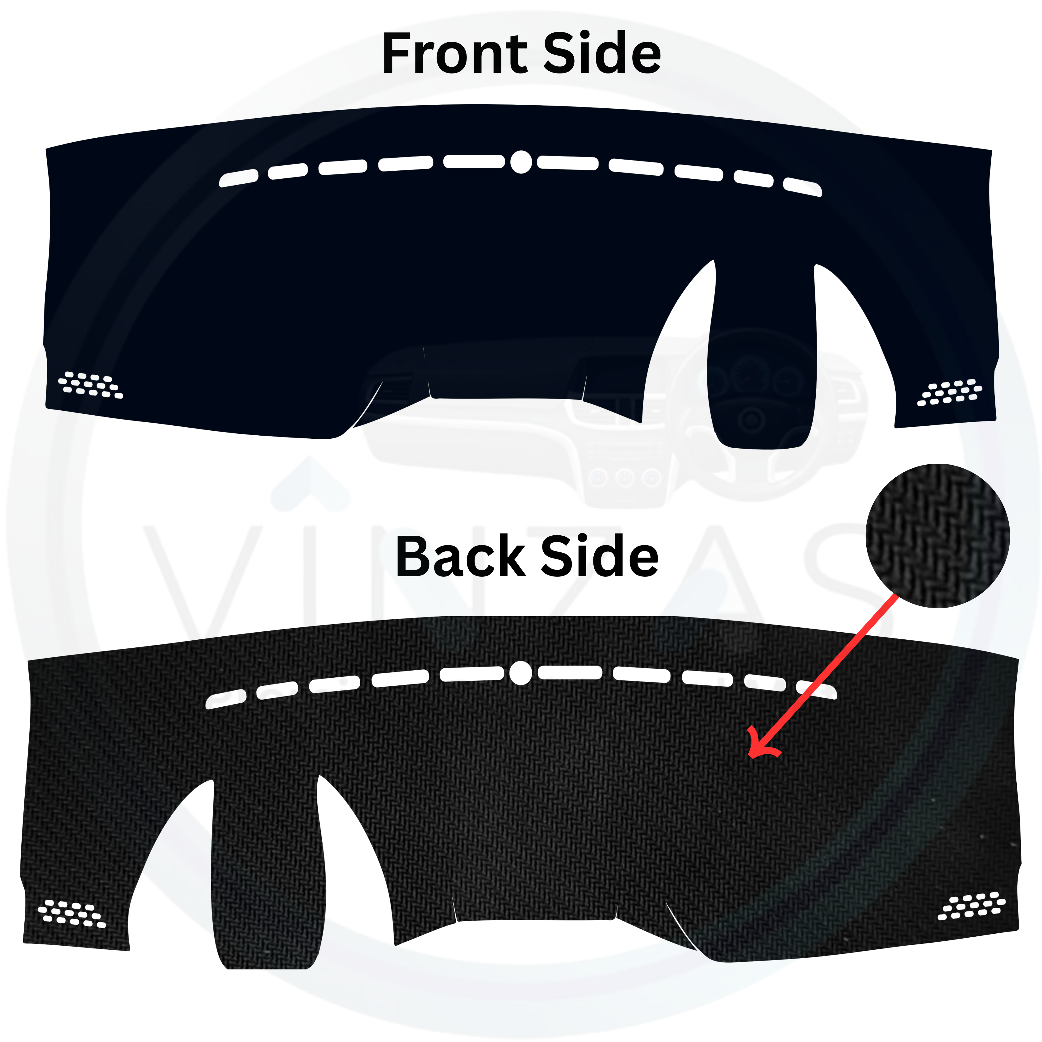 Black custom car dashboard cover
