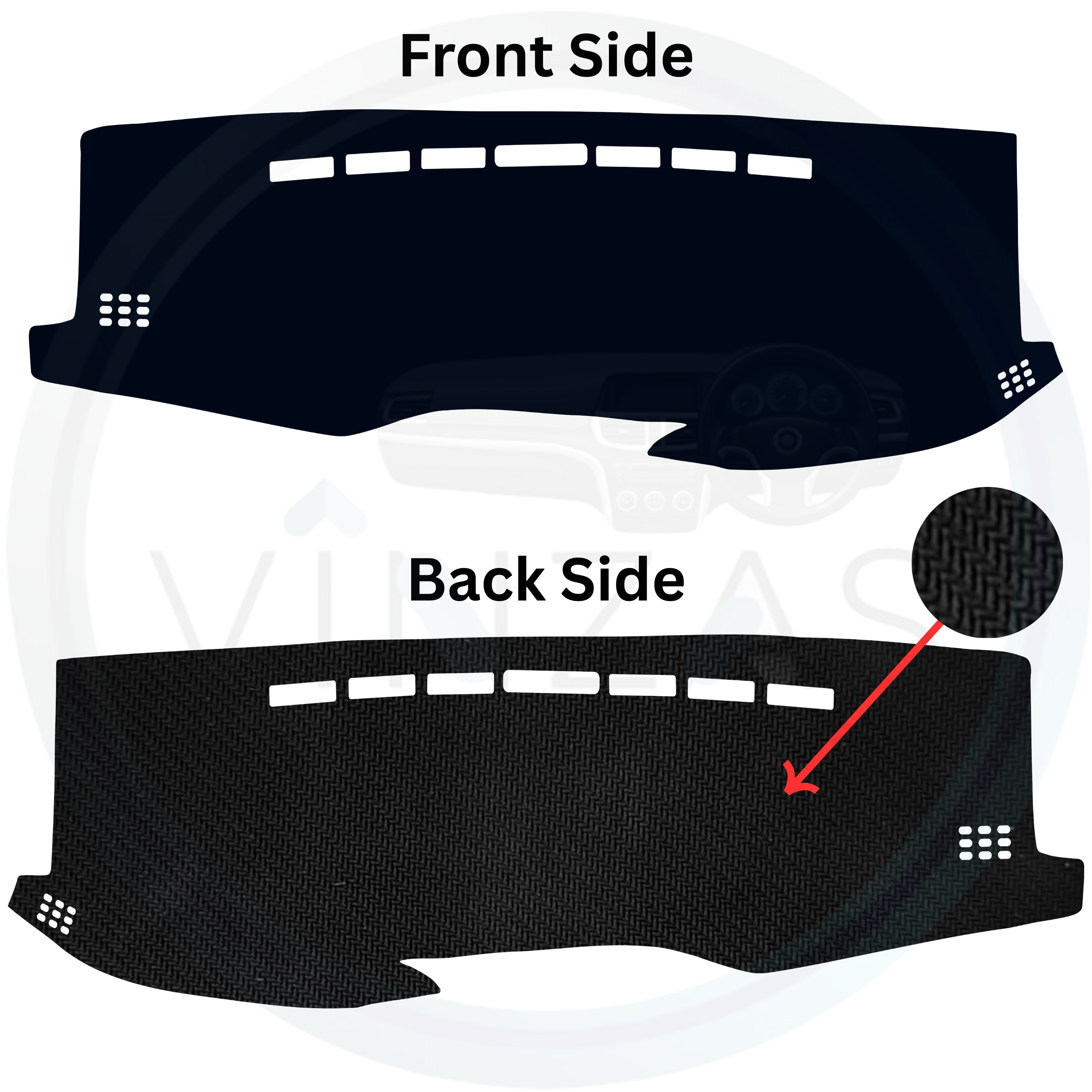 Black custom car dashboard cover
