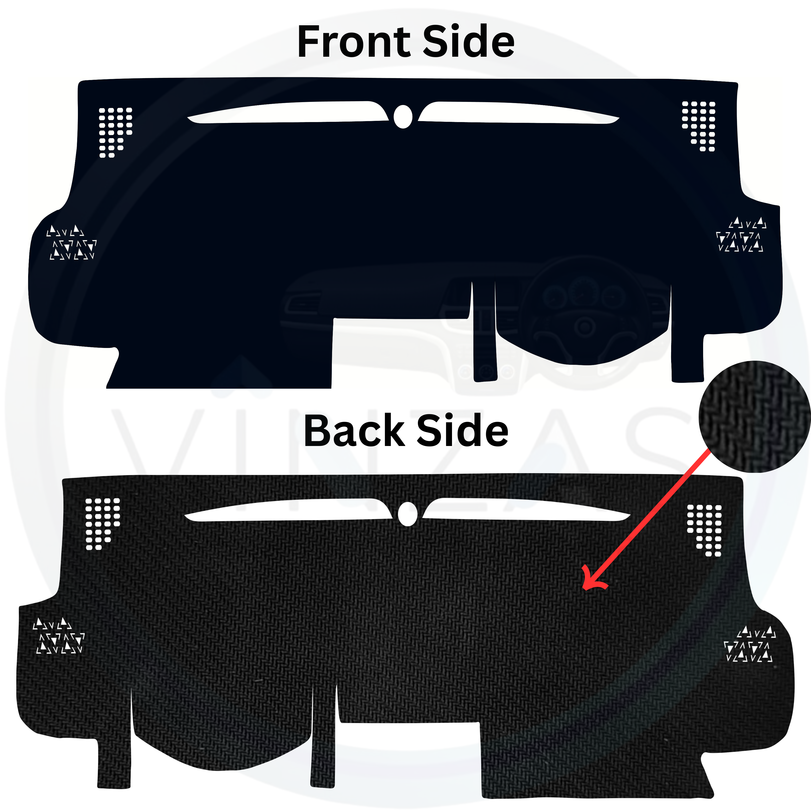 Black custom car dashboard cover
