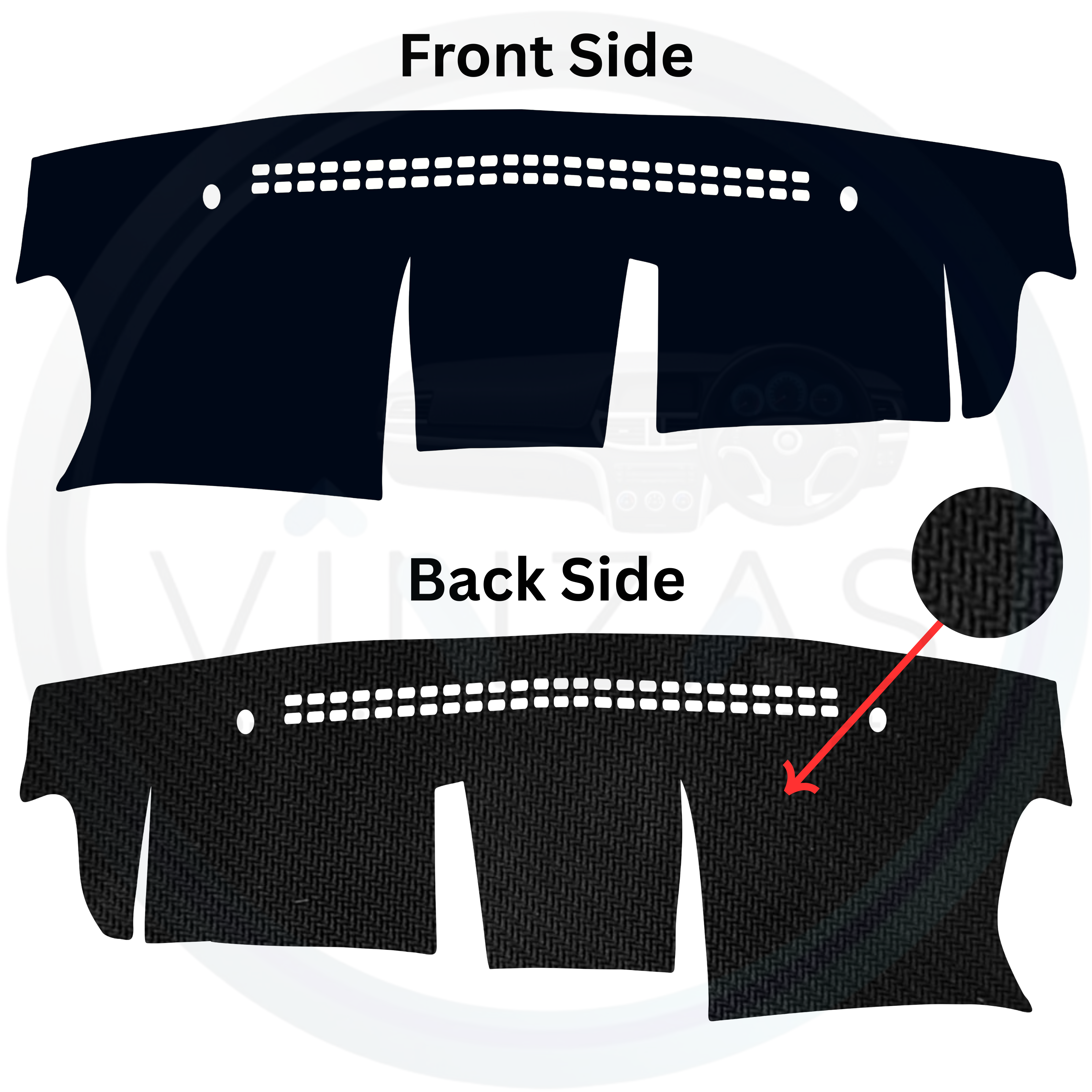 Black custom car dashboard cover
