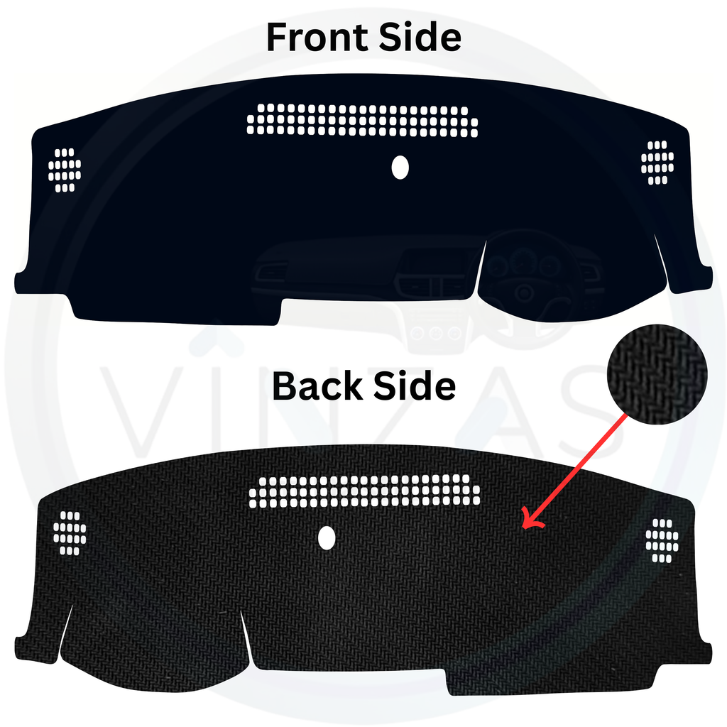 Black custom car dashboard cover.