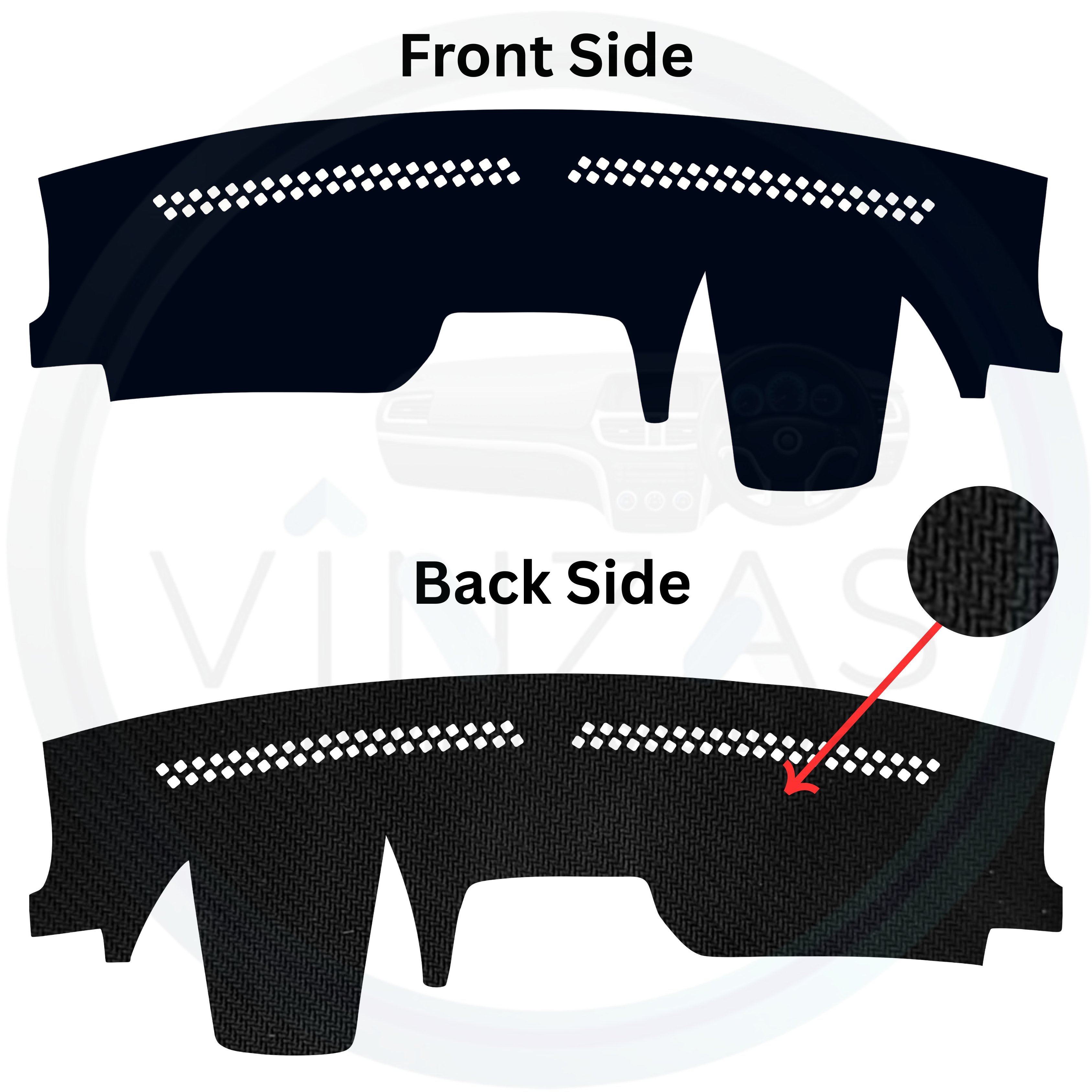 Black custom car dashboard cover

